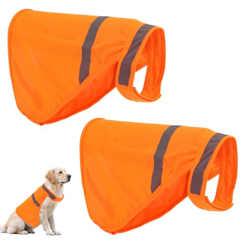 2stk Reflektorweste für Hunde, Kleine Größe Gut Sichtbare Leuchtend Orange Sicherheitswesten Hunde Geeignet für Training Freien Joggen Jagdaktivitäten von Lyreh