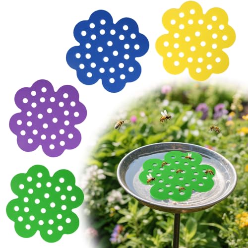 Lyreh 4 Stück Schwimmende Bieneninsel Bewässerungsstation, Blumenförmige Schmetterlings Trinkstation Bunte Schwimmende Bieneninsel und Badefutterspender für Pool und Gartendekoration von Lyreh