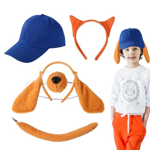 Lyreh 5St Hundekostüm Zubehör Set, Einschließlich Blauer Mütze Hundeohren Stirnband Schwanz Nase Tierkostüm für Kinder Halloween Weihnachten Cosplay Zubehör Lyreh 5St Hundekostüm Zubehör Set, Einschließlich Blauer Mütze Hundeohren Stirnband Schwanz Nase Tierkostüm für Kinder Halloween Weihnachten Cosplay Zubehör von Lyreh