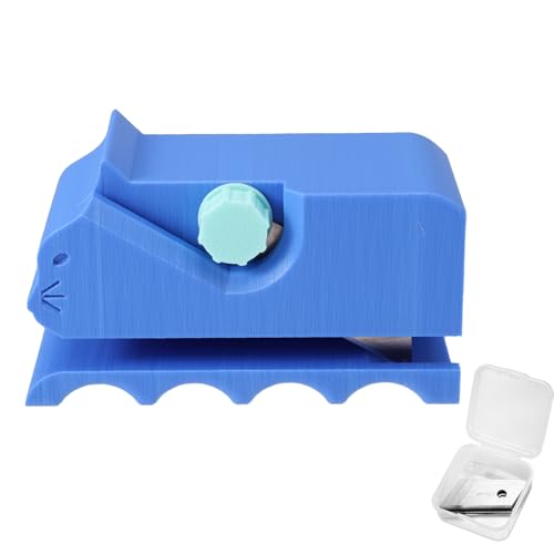 Lyreh Karton-Schneider für Katzenkratzbretter, 3D-Gedruckt Kätzchenförmig Kartonstreifen-Schneider mit 10 Klingen Manuell Karton-Schneidewerkzeug für Katzenliebhaber DIY-Bastelprojekt (Blau) von Lyreh