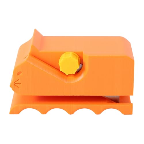 Lyreh Kartonschneider für Katzenkratzbretter, 3D-Gedruckte Kätzchenförmiges Manuell Katzenkratzbretter Kartonschneidewerkzeug mit Klinge Haustier Zubehör(Orange) von Lyreh