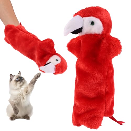 Lyreh Katzen Handpuppe Wrestler, Süßer Interaktiver Katzen-Puppen-Wrestler Kätzchen-Handpuppen Plüschtierspielzeug für Trainingsübungen mit Kätzchen(Papageien Stil) von Lyreh
