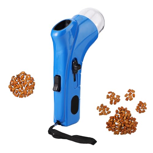 Lyreh Katzenfutterpistole, PP Kunststoff Interaktiver Tierfutter Shooter Große Kapazität Katzen Hunde Snack Werfer Interessante Haustier Snack Shooter Pistole für Training Übung von Lyreh