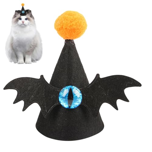 Halloween-Hut für Haustiere, Halloween-Hut für Katzen – kreativer Fledermaushut für Haustiere | niedlicher Katzenhut für Party, weich und verstellbar Halloween-Hut für Haustiere, Halloween-Hut für Katzen – kreativer Fledermaushut für Haustiere | niedlicher Katzenhut für Party, weich und verstellbar von Lyricalist