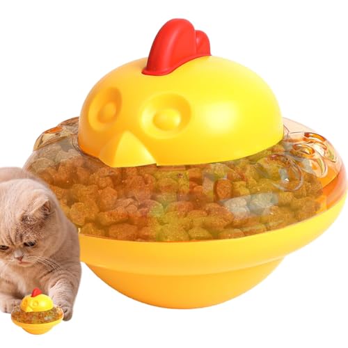 Lyricalist Interaktiver Leckerli-Spender für Katzen, Hühnerform, Leckerli-Spender, Spielzeug, interaktiver Futterspender für Kätzchen von Lyricalist