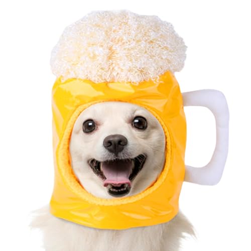 Sonnenschutzhüte für Haustiere – Bierhunde Hüte, bequeme Kopfbedeckung | Atmungsaktiver Bierbecherhut für Katzen und Hunde, ideal für Abenteuer von Lyricalist