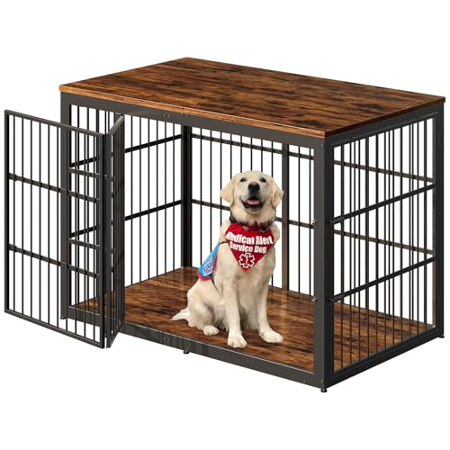 Lyromix 137.2 cm Hundekäfig Möbel mit Falttür XXL Hundekäfige für große Hunde Holz Deko Hundekäfig Zwinger Indoor Beistelltisch Rustikales Braun Lyromix 137.2 cm Hundekäfig Möbel mit Falttür XXL Hundekäfige für große Hunde Holz Deko Hundekäfig Zwinger Indoor Beistelltisch Rustikales Braun von Lyromix