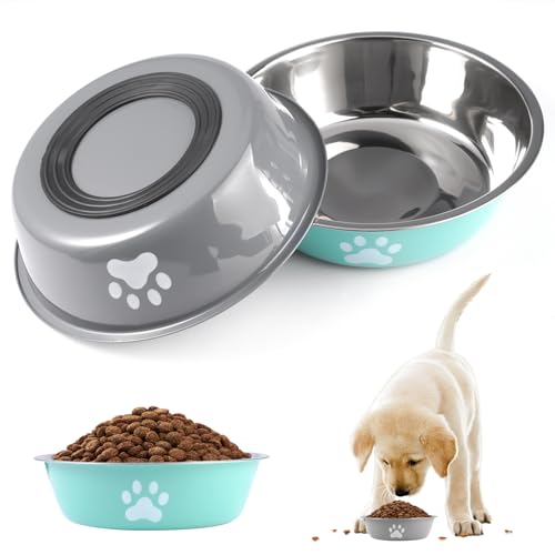 2 Stück Edelstahl Hundenapf Ø 17cm, Fressnapf Hund 780ml mit Rutschfestem Silikonboden, Hundenapf für Kleine, Mittelgroße und Katzen, Spülmaschinengeeignet Wassernapf Hund, Trinknapf für Hunde Katzen 2 Stück Edelstahl Hundenapf Ø 17cm, Fressnapf Hund 780ml mit Rutschfestem Silikonboden, Hundenapf für Kleine, Mittelgroße und Katzen, Spülmaschinengeeignet Wassernapf Hund, Trinknapf für Hunde Katzen von Lytonix