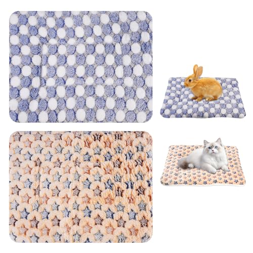 2 Stück Kleintier Plüschbett 37x27cm, Flauschiges Fleece Kaninchenbett mit Süß Muster, Waschbar, Warme Kleintier-Bettmatte für Meerschweinchen, Hamster, Kätzchen, Frettchen, Chinchilla, Eichhörnchen 2 Stück Kleintier Plüschbett 37x27cm, Flauschiges Fleece Kaninchenbett mit Süß Muster, Waschbar, Warme Kleintier-Bettmatte für Meerschweinchen, Hamster, Kätzchen, Frettchen, Chinchilla, Eichhörnchen von Lytonix