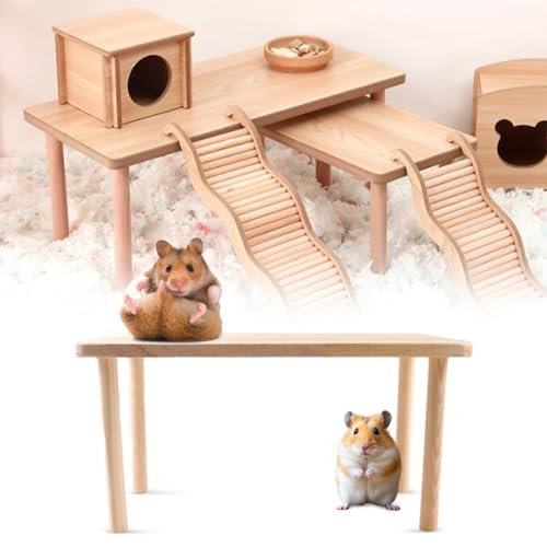 Hamster Plattform, 25 × 12 × 13 cm Holzhamster Kletterplattform, Hamsterhaus Nagerzubehör Kletterplattform Meerschweinchen, Schlafen Hamsterplattform für Sandratten, Totoro, Igel, Eichhörnchen Hamster Plattform, 25 × 12 × 13 cm Holzhamster Kletterplattform, Hamsterhaus Nagerzubehör Kletterplattform Meerschweinchen, Schlafen Hamsterplattform für Sandratten, Totoro, Igel, Eichhörnchen von Lytonix