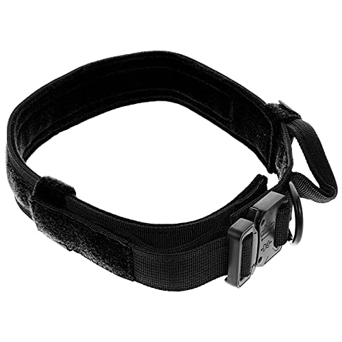 Hundehalsband, verstellbar, Nylon, mit Metallschnalle für das Training (Farbe: Schwarz, Größe: L) von M I A