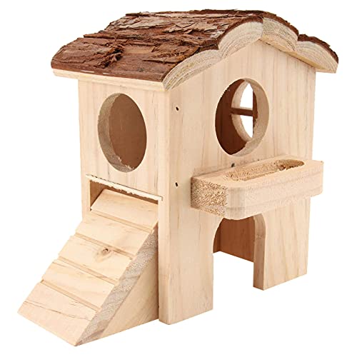 Kleintier-Versteck für Hamster, Hölzerne Leiter, Rutsche aus Holz, Spielspielzeug für kleine Hamster und Maus von M I A