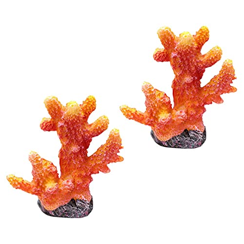 Künstliche Korallenblume, aus Kunstharz, für Aquarien, Dekoration, für Mikro-Landschaften, Terrarien, 2 Stück von M I A