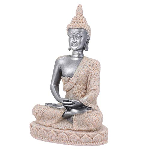 M I A Buddha-Statue für Aquarien, Sandstein, sitzende Buddha-Figur, Landschaftsdekoration (Farbe: A) von M I A