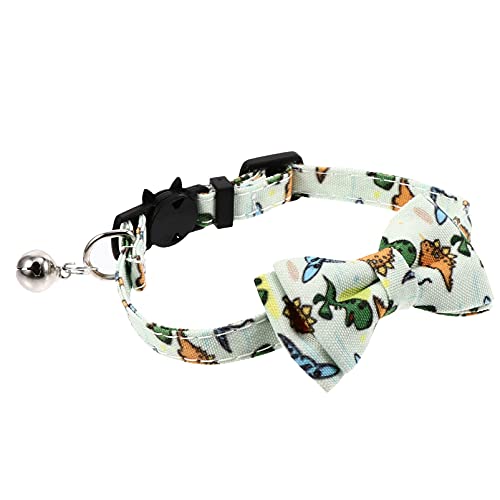M I A Halsband für Hunde und Katzen, mit Fliege, verstellbar, mit Glöckchen, Halsband für Haustiere, Festival, Kostüm (Farbe: Dinosaurier) von M I A