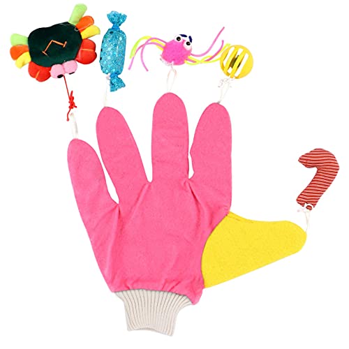 M I A Katzenspielzeug, Fünf-Finger-Handschuh, Katzenspielzeug für Weihnachten, Party, Zuhause, Katze, Kätzchen, interaktives Spielzeug (Farbe: Rosa) von M I A