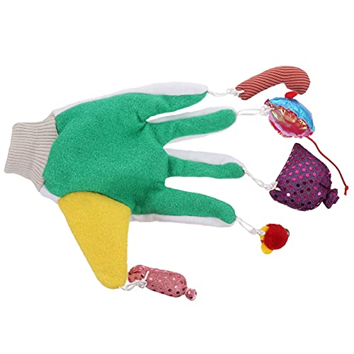 M I A Katzenspielzeug, Fünf-Finger-Handschuh, Katzenspielzeug für Weihnachten, Party, Zuhause, interaktives Spielzeug (Farbe: grün) von M I A