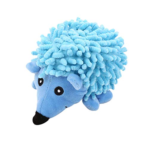 M I A Quietschendes Hundespielzeug aus Plüsch, Igel-Form, Kauspielzeug, interaktives Hundespielzeug (Farbe: Blau) von M I A