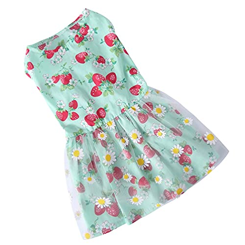 Süßes Hundekleid für kleine Hunde und Mädchen, Sommerkleidung, niedliches Welpenkleid, Blumendruck, für kleine Hunde, Mädchen, XS (Farbe: AS Show 2, Größe: M) von M I A