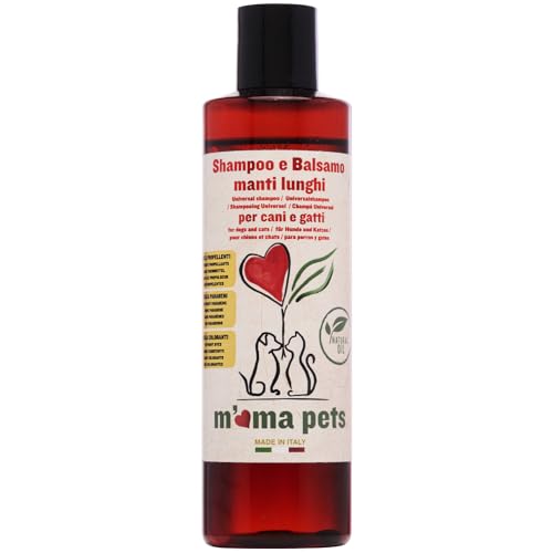 Mama Pets 2in1 Shampoo und Conditioner für Hunde und Katzen mit langem Haar, reinigend und entwirrend, 250 ml von M' MA PETS