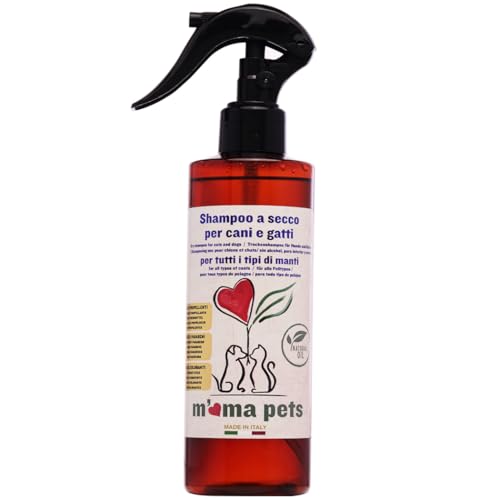 Mama Pets Trockenshampoo für Hunde und Katzen, ideal zum schnellen Waschen ohne Wasser, 250 ml von M' MA PETS