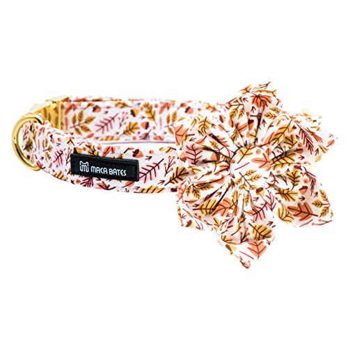 Maca Bates Hundehalsband mit Blume, niedliche und abnehmbare Blumenschleifen für Hunde, mittelgroße und große Mädchen und Jungen, Geschenk für Damen oder Herren von M MACA BATES