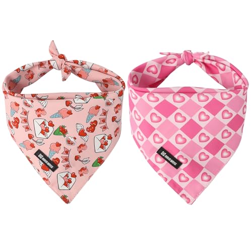 Maca Bates Hundehalstuch, 2 Stück, Rosa und Rot, Herzmotiv, weiches Büffelkaro, Welpenhalstuch, Haustier-Halstuch, für Männer, Frauen, kleine, mittelgroße und große Mädchen, Jungen, Haustiere Maca Bates Hundehalstuch, 2 Stück, Rosa und Rot, Herzmotiv, weiches Büffelkaro, Welpenhalstuch, Haustier-Halstuch, für Männer, Frauen, kleine, mittelgroße und große Mädchen, Jungen, Haustiere von M MACA BATES