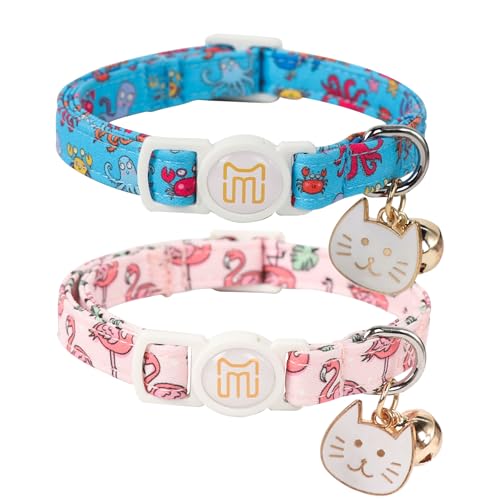 Maca Bates Katzenhalsband, niedlich, rosa Flamingos und Meereskrake, blau, Sommerhalsbänder, langlebig, bequem, verstellbar, Geburtstagsgeschenk, Einheitsgröße, für Mädchen, Jungen, männliche Katzen, Maca Bates Katzenhalsband, niedlich, rosa Flamingos und Meereskrake, blau, Sommerhalsbänder, langlebig, bequem, verstellbar, Geburtstagsgeschenk, Einheitsgröße, für Mädchen, Jungen, männliche Katzen, von M MACA BATES