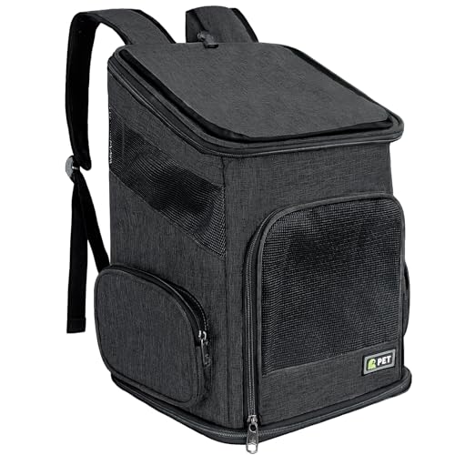 M MUNCASO Rucksack für Katzen und Hunde, Schwarz von M MUNCASO