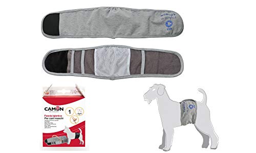 Hygieneband für männliche Hunde Markierungen oder Inkontinente Größe M 45/52 cm c221/3 blau von M-PETS