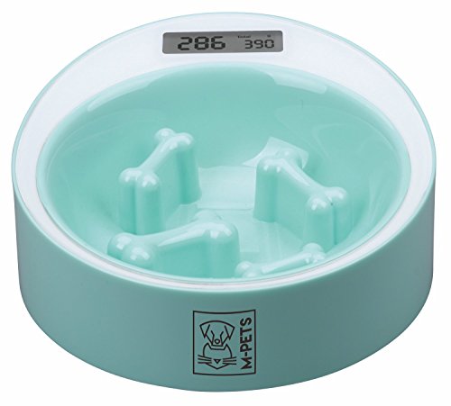 M-PETS 10520103 Hundenapf Anti-Schlingnapf Fressnapf Yumi Smart Bowl mit Waage, Mint/weiß von M-PETS