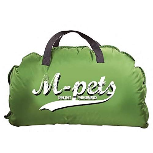 M-PETS Bilbao Hundehütte, tragbar, weich, mit Plüsch-Bezug, Grün mit Logo, 104 x 74 cm von M-PETS