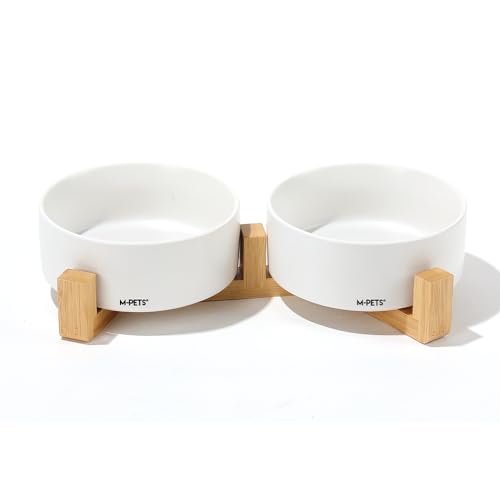 M-PETS - MPETS Opera Schüsseln aus Keramik mit Ständer aus Bambus, 2 x 350 ml M-PETS - MPETS Opera Schüsseln aus Keramik mit Ständer aus Bambus, 2 x 350 ml von M-PETS