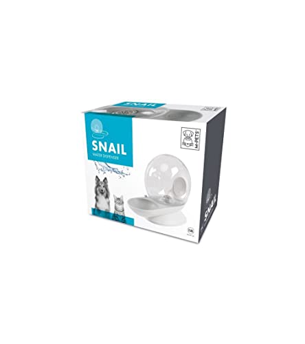 SNAIL Distributeur d'eau avec filtre - 2800 ml - Blanc, Gris et Transparent von M PETS