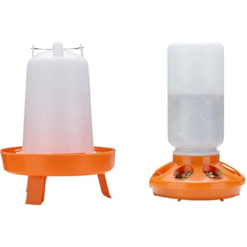 M&Catree Hühnerfutter- und Tränke-Set mit verstellbaren Beinen 1 kg Küken-Futterspender und 1,5 L Küken-Tränke für Hühner Küken Gänse Enten - Orange M&Catree Hühnerfutter- und Tränke-Set mit verstellbaren Beinen 1 kg Küken-Futterspender und 1,5 L Küken-Tränke für Hühner Küken Gänse Enten - Orange von M&Catree