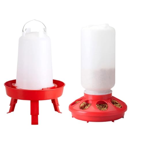 M&Catree Hühnerfutter- und Tränke-Set mit verstellbaren Beinen 1 kg Küken-Futterspender und 1,5 L Küken-Tränke für Hühner Küken Gänse Enten - Rot M&Catree Hühnerfutter- und Tränke-Set mit verstellbaren Beinen 1 kg Küken-Futterspender und 1,5 L Küken-Tränke für Hühner Küken Gänse Enten - Rot von M&Catree