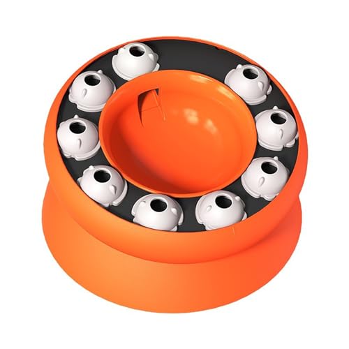 M&Catree Interaktives Spielzeug für Katzen Hunde Spülmaschinengeeignetes Intelligenzspielzeug Slow Feeder Antischlingnapf - Orange von M&Catree