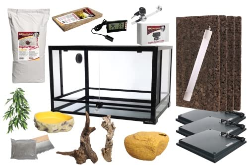 M&S Reptilien Komplettset: Für Königspythons (150x60x60cm) (Siehe Videoanleitung) (Änderung) Terrarium ohne Terrarium (Bild zeigt Variante mit Glasterrarium) von M&S Reptilien