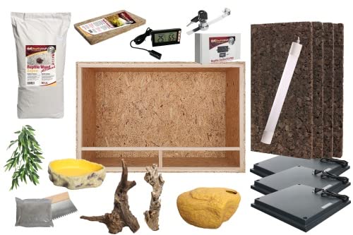 M&S Reptilien Komplettset: Für größere Boas und Pythons (150x80x80cm) Terrarium mit Holz-Terrarium von M&S Reptilien