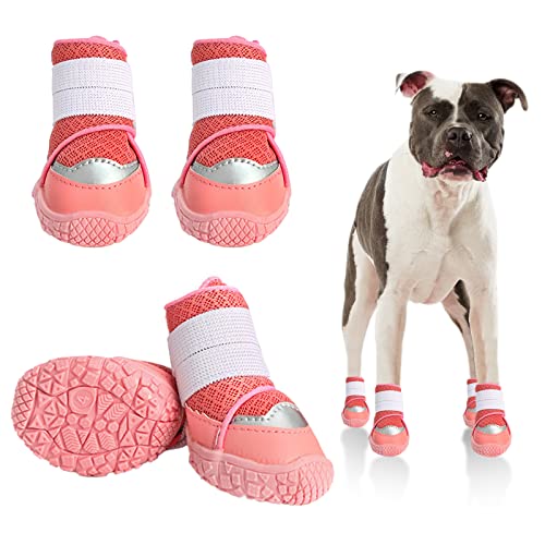 Hundeschuhe, Hundeschuhe für kleine, mittelgroße Hunde, Schneestiefel für Hunde, verstellbar, atmungsaktiv, Pfotenschutz, rutschfest, wasserfest, für Spaziergänge, Laufen, Regen, Schnee, kaltes von M.I.ENTERPRISES