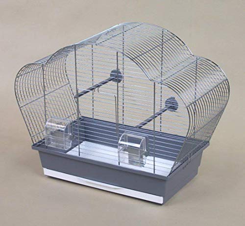 Vogelkäfig Beta Chrom grau Vogelheim für Sittiche von M.O.
