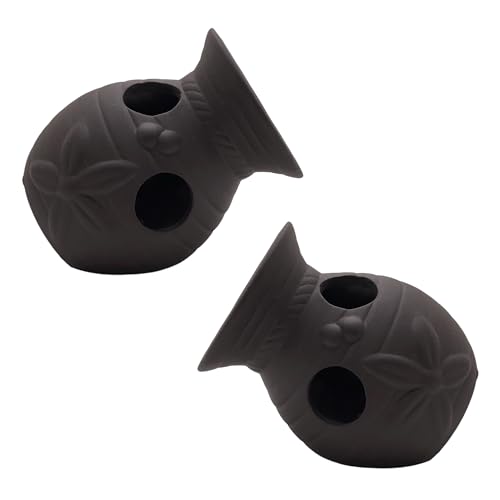 M2cbridge Pottery Keramikgefäß aus natürlichem Ton, Vase für Buntbarsche, kleine Fische, Garnelen zum Spielen, Verstecken von Rassen (violetter Ton, 2 Stück) von M2cbridge