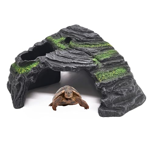 M2cbridge Reptilienversteck Höhle aus Kunstharz, Felsen, Terrarium, Lebensraum, Dekoration (schwimmende Insel) von M2cbridge