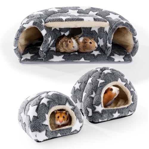 MABOZOO Meerschweinchen-Hauszubehör, 2 gemütliche Meerschweinchenbetten und dicker Meerschweinchen-Versteck-Tunnel, Meerschweinchenversteck für Meerschweinchen, Hamster, Kaninchen, Chinchillas, 3 MABOZOO Meerschweinchen-Hauszubehör, 2 gemütliche Meerschweinchenbetten und dicker Meerschweinchen-Versteck-Tunnel, Meerschweinchenversteck für Meerschweinchen, Hamster, Kaninchen, Chinchillas, 3 von MABOZOO