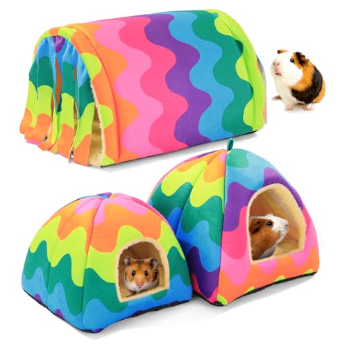 MABOZOO Meerschweinchenhaus-Zubehör, waschbar, 2 Meerschweinchenhäuser und Meerschweinchenversteck Tunnel mit Vorhängen, Meerschweinchenversteck für Meerschweinchen, Hamster, Kaninchen, Chinchillas MABOZOO Meerschweinchenhaus-Zubehör, waschbar, 2 Meerschweinchenhäuser und Meerschweinchenversteck Tunnel mit Vorhängen, Meerschweinchenversteck für Meerschweinchen, Hamster, Kaninchen, Chinchillas von MABOZOO