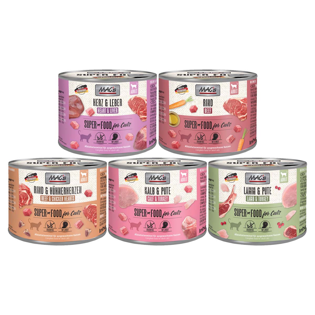 MAC's Cat Fleischmenü 60x200g Mixpaket 1 MAC's Cat Fleischmenü 60x200g Mixpaket 1 von MAC's Cat