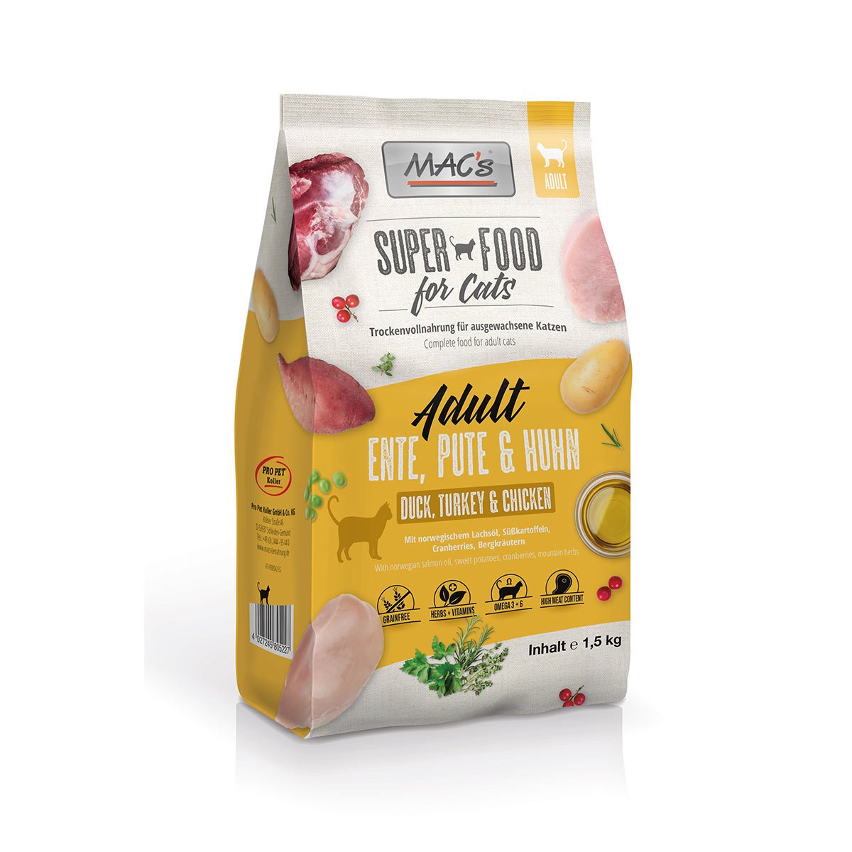 MAC's Cat Adult Ente, Pute & Huhn 1,5kg von MAC's Cat