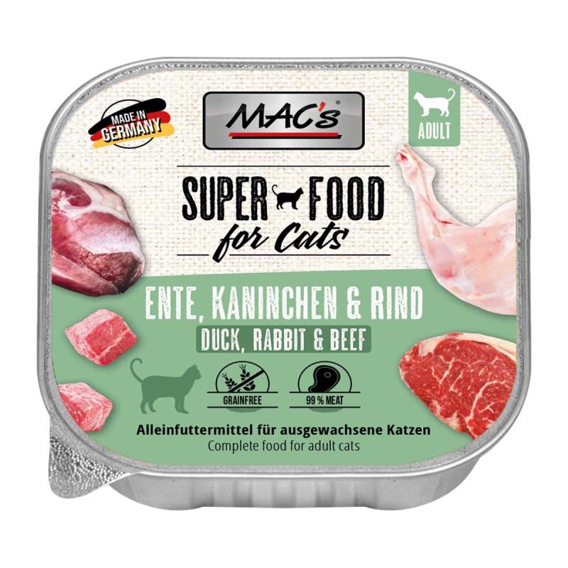 MAC's Cat Ente, Kaninchen und Rind 16x100g von MAC's Cat