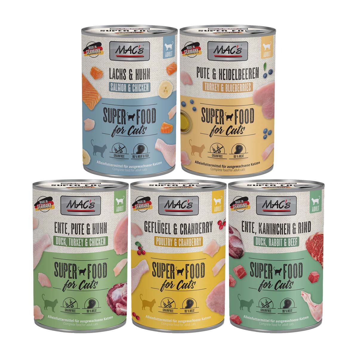 MAC's Cat Fleischmenü 60x400g Mixpaket 2 MAC's Cat Fleischmenü 60x400g Mixpaket 2 von MAC's Cat