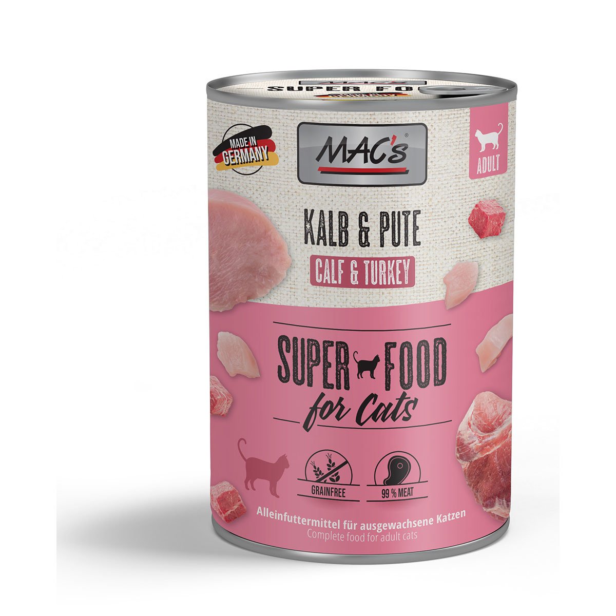MAC's Cat Fleischmenü Kalb und Pute 6x400g MAC's Cat Fleischmenü Kalb und Pute 6x400g von MAC's Cat